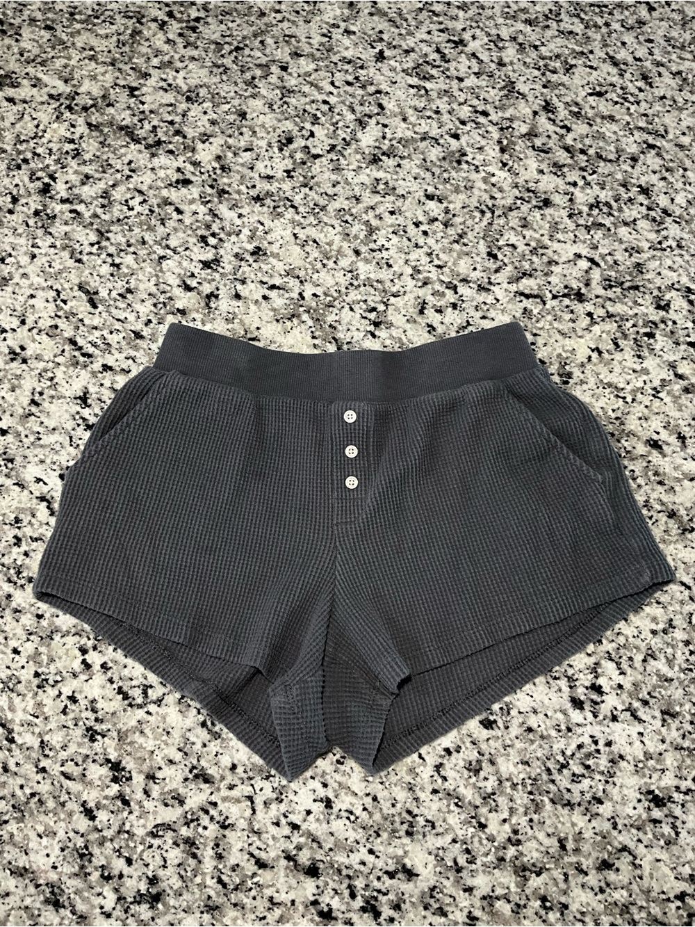 Auden Gray Waffle-Knit Lounge Shorts
